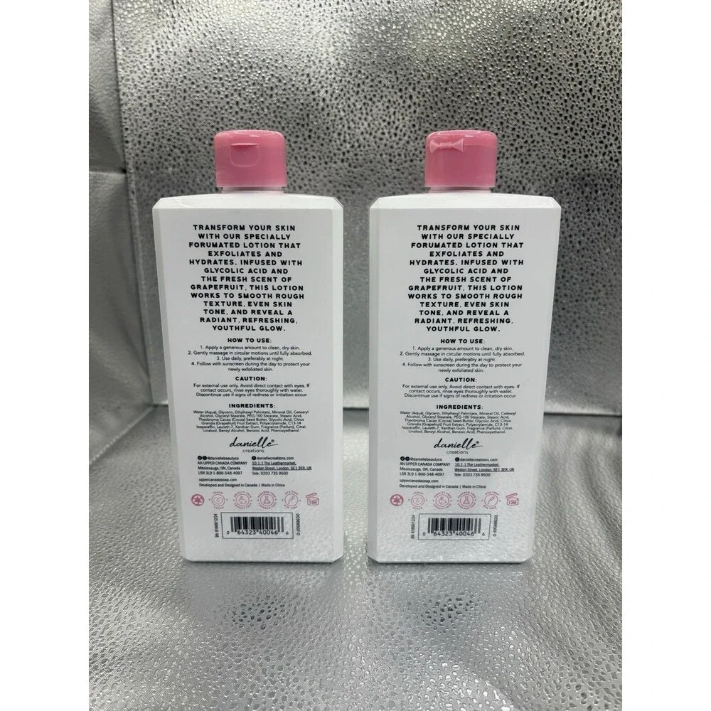 Dani Beauty Glycolic Body Lotion Grapefruit 16 oz Hydrate Repair 2 Pack New